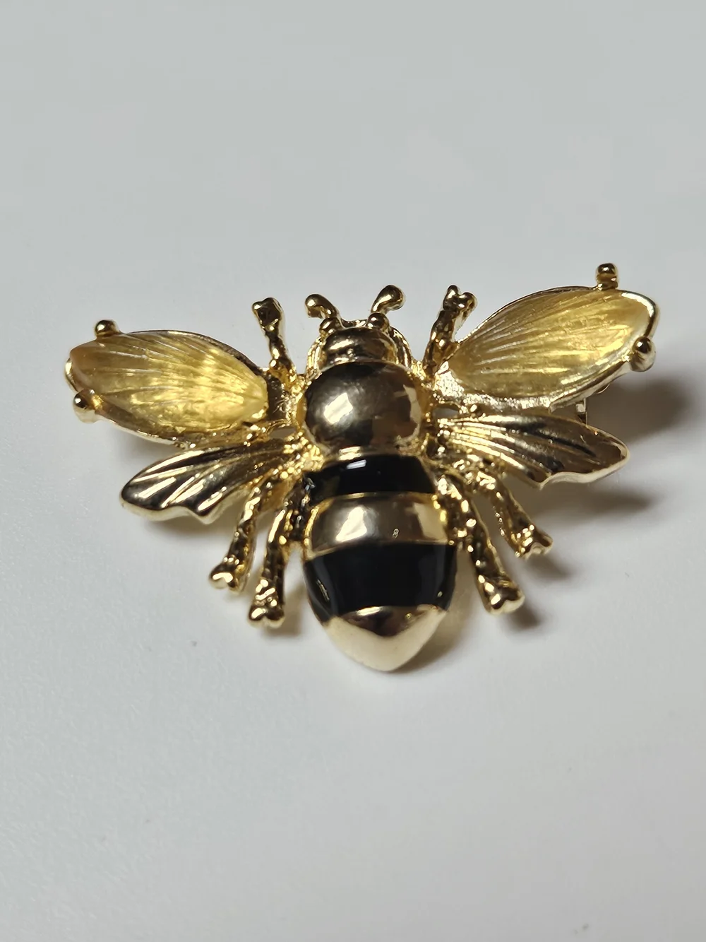 Napier Gold and Black Bee Pin Brooch